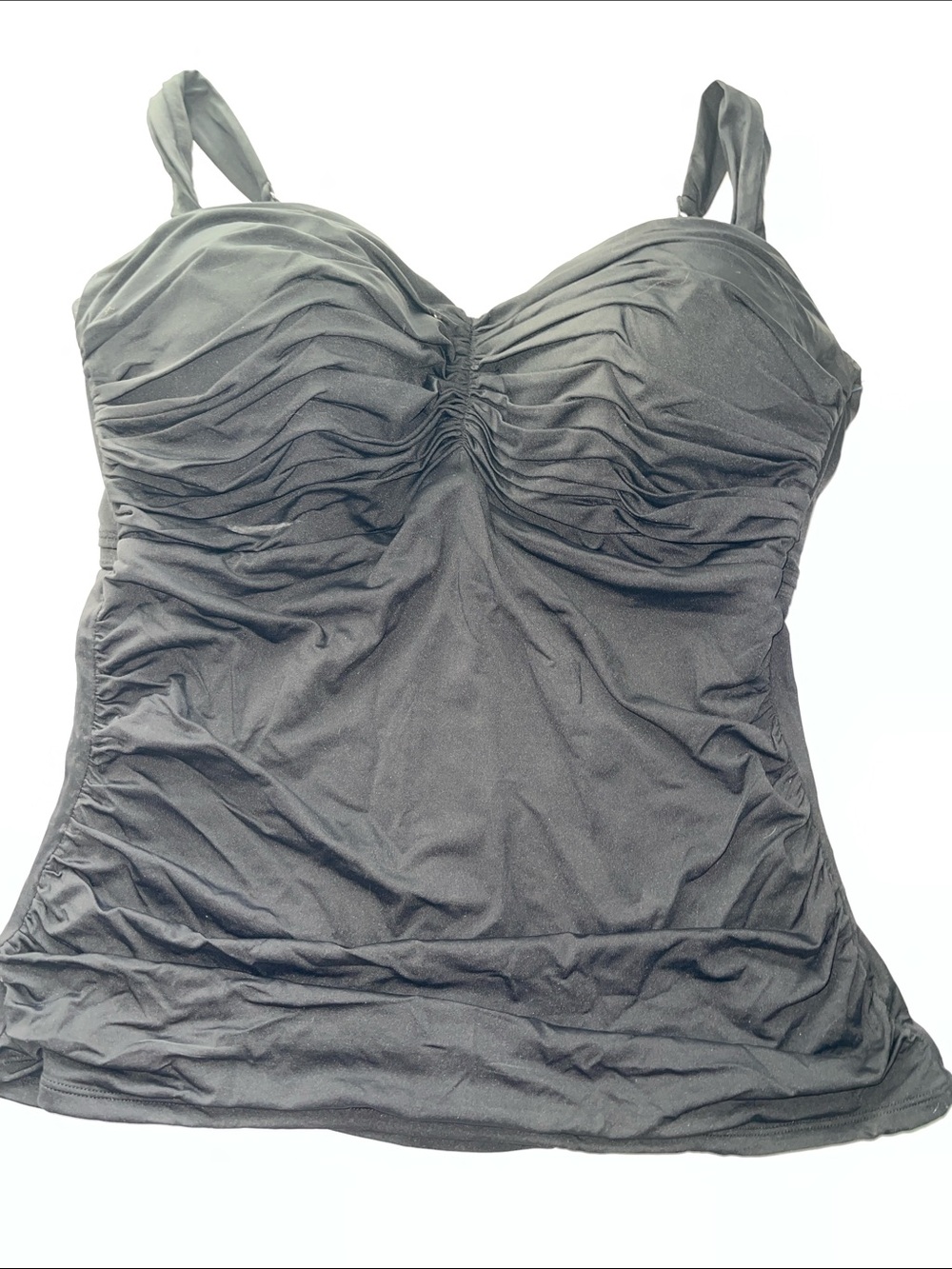 Coco Reef Bra Sized (40DD) Black Ruched Tankini Top